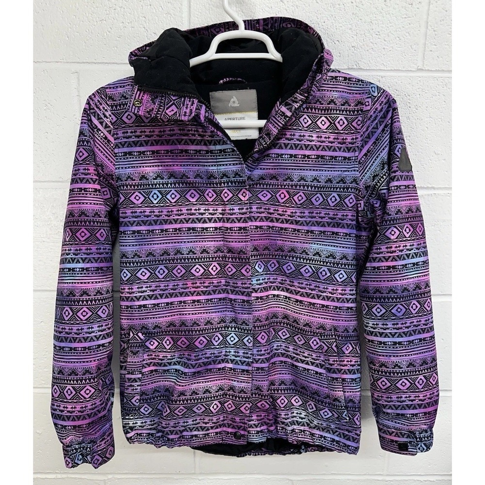 Aperture Women's Small Snowboard Ski Jacket Vivid Multi-Color Hooded‎ Waterproof